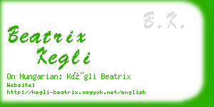 beatrix kegli business card